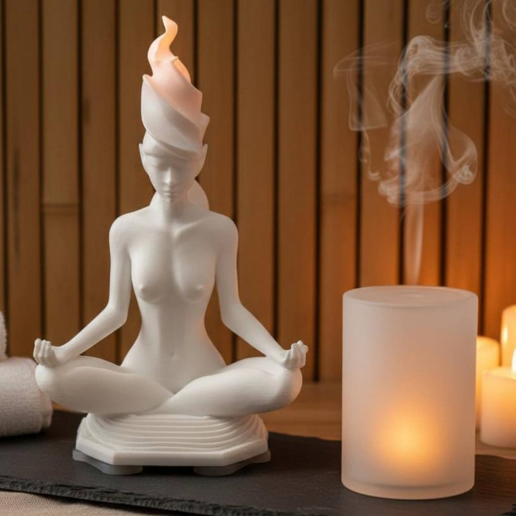 เป็นมิตรกับสิ่งแวดล้อม Meditating Deity Sculpture Handmade Look Nature Deity ตุ๊กตาทนสําหรับแท่นบูชา