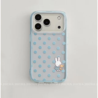 Polka Dot Miffy Rabbit เคสใส Samsung S22 S23 S24 S25 S26 Ultra FE เคสโทรศัพท์ S26ultra เคสป้องกัน A55 A56 เคสป้องกัน