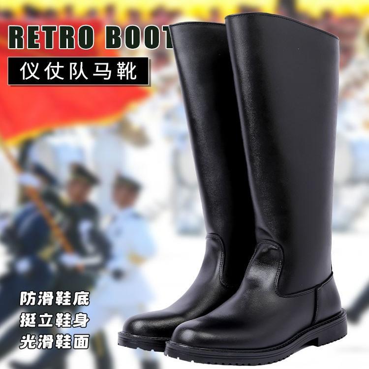 บูทผู้หญิง chelsea boots ผู้ชายผู้หญิงพิธีกรรมทีมรองเท้าขี่สูงด้านบน Paratrooper Flag Raiser รองเท้า