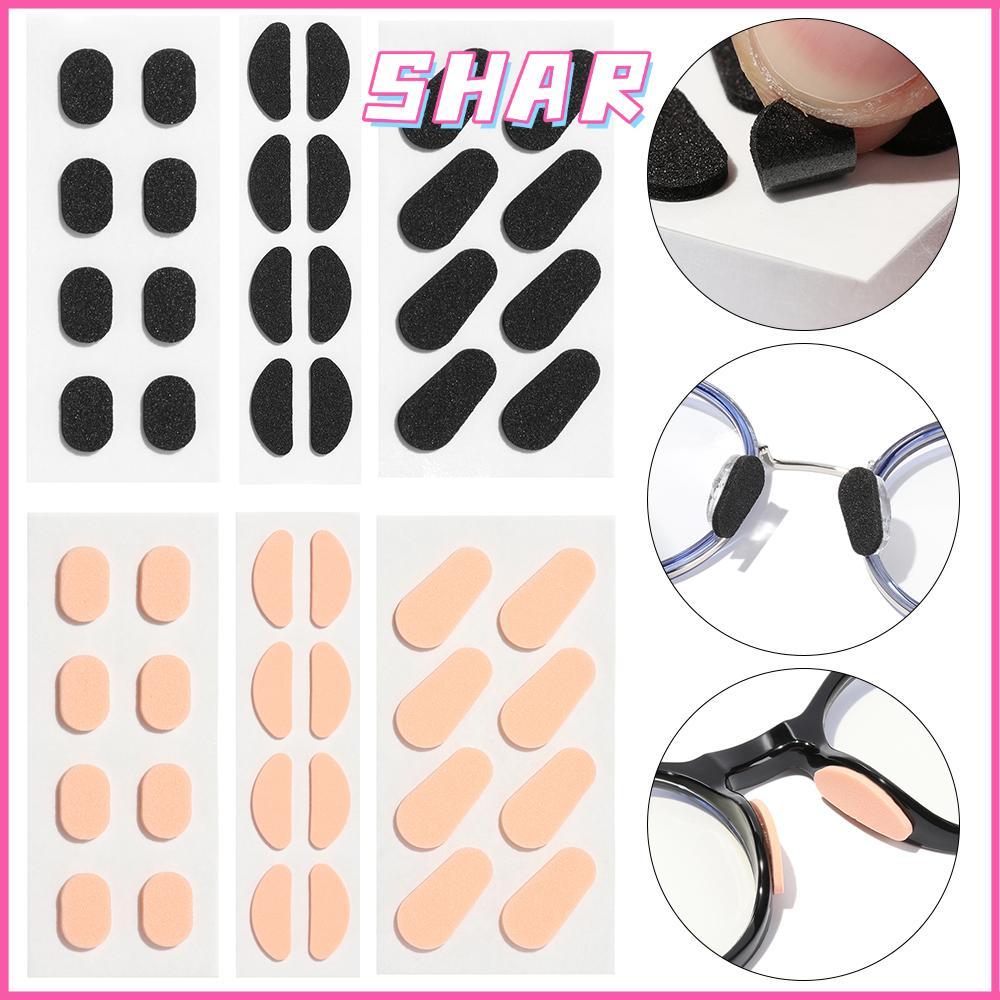 SHAR 4 คู่ 1.5 มม.แว่นตา Nosepads โฟมนุ่มผู้ถือแว่นตาสีผิว/สีดํา Self-กาว