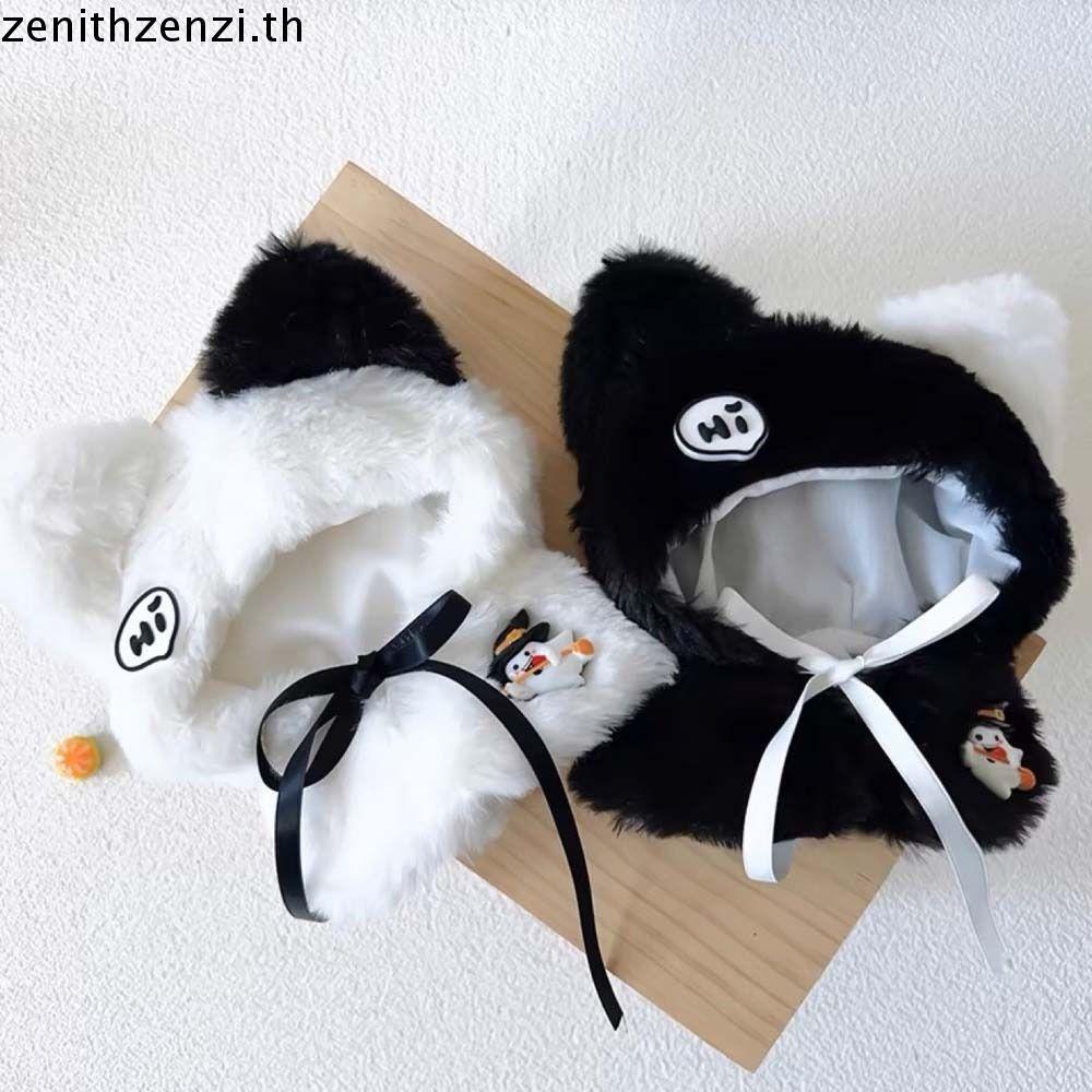 ZENITHZENZI ชุดแต่งตัวตุ๊กตา 10 ซม. ธีมฮาโลวีน เดรสผ้าฝ้าย เสื้อคลุมสีดํา/ขาว ชุดตุ๊กตาผ้า DIY