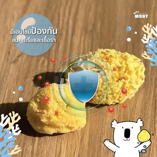 Baby Moby ฟองน้ำอาบน้ำเด็กทารก ฟองน้ำธรรมชาติ รุ่น Fine Silk เเละ รุ่น Honeycomb