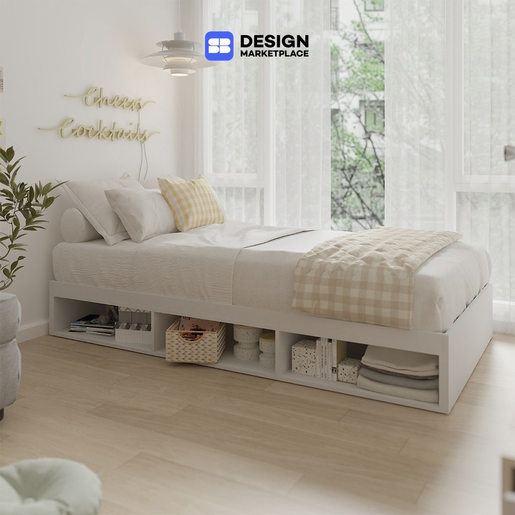 SB Design Square เตียง 3.5 ฟุต KC-PLAY รุ่น FANTASY-B สีขาว (110x203x28.5 ซม.)  แบรนด์ KONCEPT FURNITURE