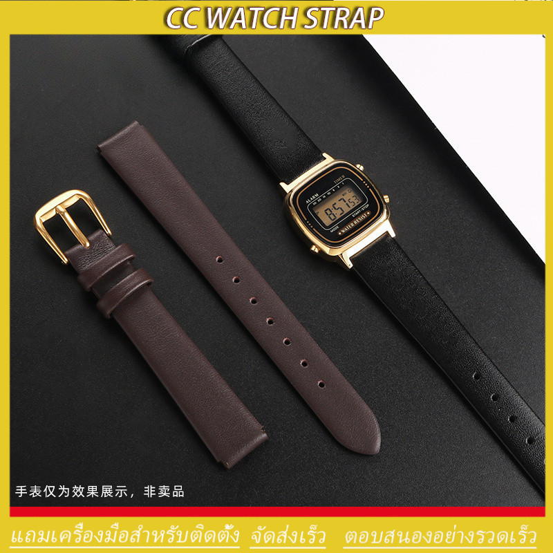 ใช้กับ CASIO LA670W/680/690 A158/159/168/169 สายนาฬิกาหนังแท้ Unisex