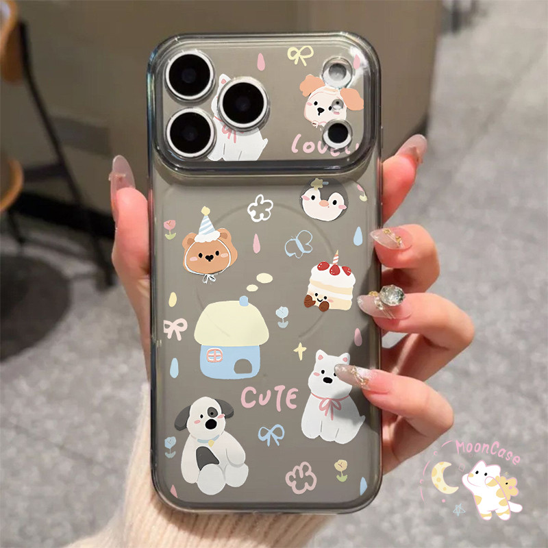 เคสไอโฟน 13 สำหรับ IPhone 11 16 17 14 12 15 Pro Max 14 16 15 Plus Air กรอบโทรศัพท์ป้องกันการตกสัตว์การ์ตูนน่ารัก