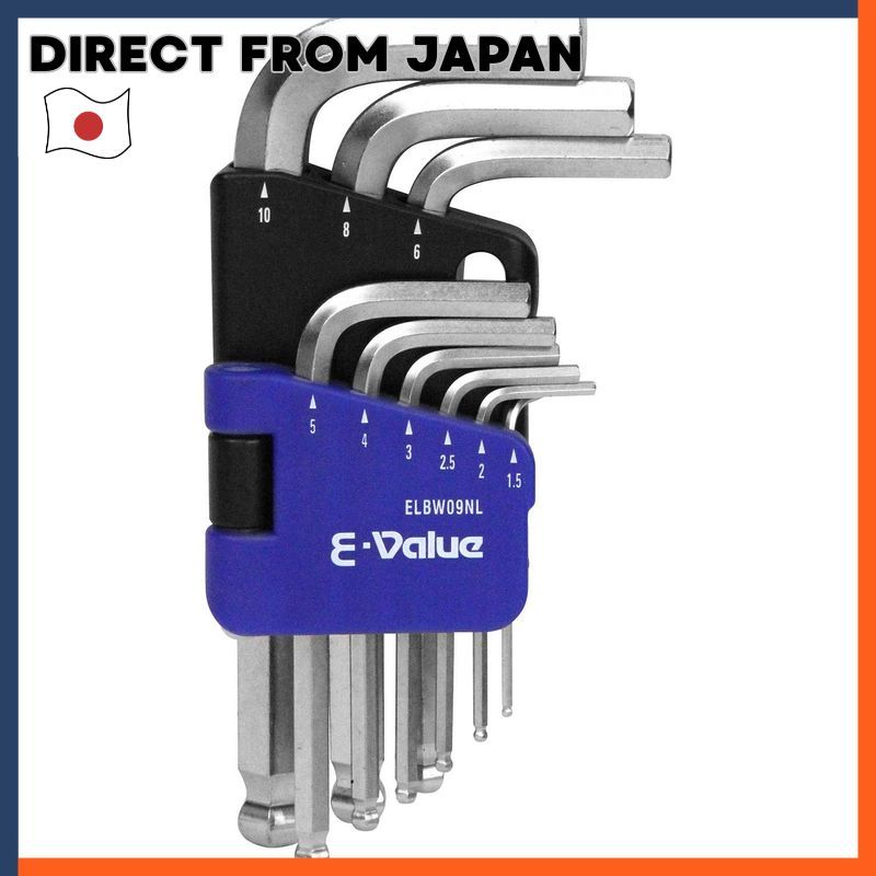 E-Value Ballpoint Hex Key Set 9 Pieces