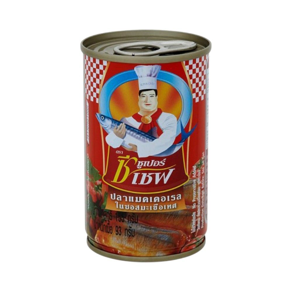 [สินค้าส่งด่วน] ซูเปอร์ซีเชฟแมคเคอเรลซอสมะเขือเทศ155ก SUPER C CHEF MACKEREL IN TOMATO SAUCE 155 G.