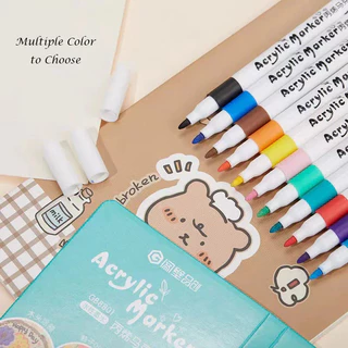 【Bubble Store】ปากกาอะคริลิค กันน้ำ สีสด เขียนได้หลายพื้นผิว 12/24/36/48/60/80 สี Acrylic Marker