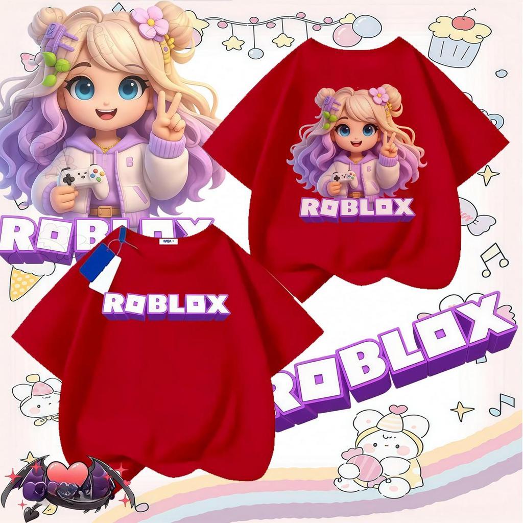 [COD]เสื้อยืดพิมพ์ลายใหม่ ROBLOX สำหรับเด็กผู้หญิง แฟชั่นปี 2026 แท้ ระบายอากาศได้ดี เสื้อเด็ก มีหลายสีให้เลือก เสื้อผ้า ราคา ถูกที่สุด ดีลบีเคเค แกลเลอรีภาพที่ 8