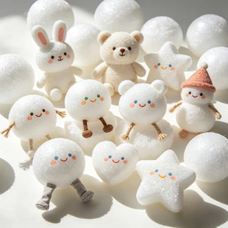 ลูกบอลโฟมแข็งสีขาว DIY Craft Polystyrene Balls รอบ EPS Balls