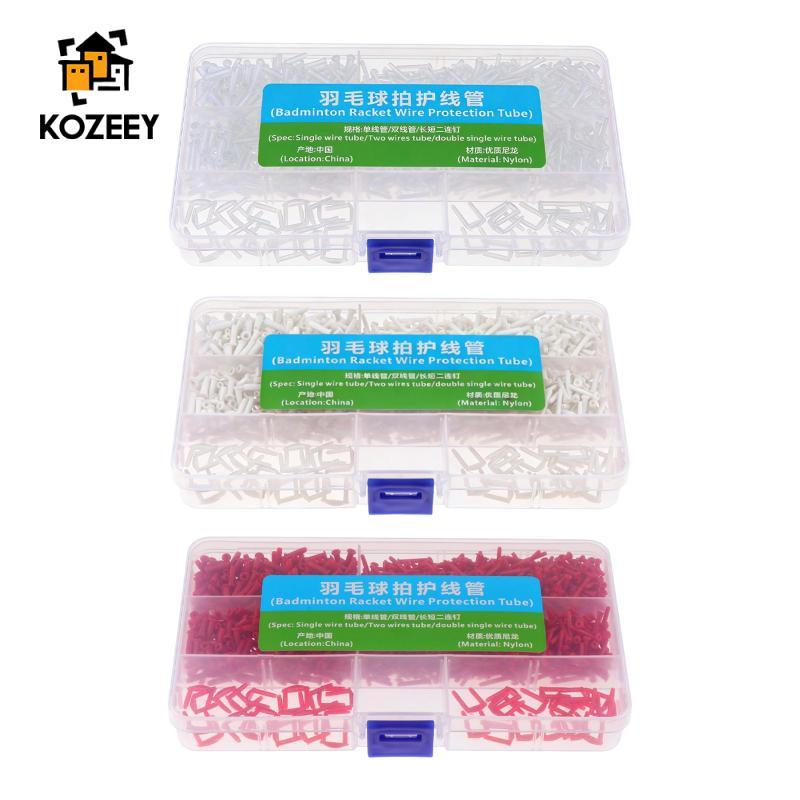 [KOZEEY] ชุดอุปกรณ์เสริมสำหรับไม้แบดมินตัน ประกอบด้วยตาไก่และ protector สาย พร้อมกล่องเก็บ