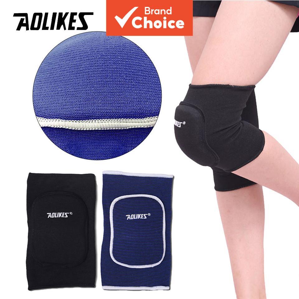Aolikes 1 คู่ Anti-Collision เข่าสนับสนุนกีฬา Breathable ยืดหยุ่นน้ําหนักเบาฟิตเนสโยคะ Kneepad
