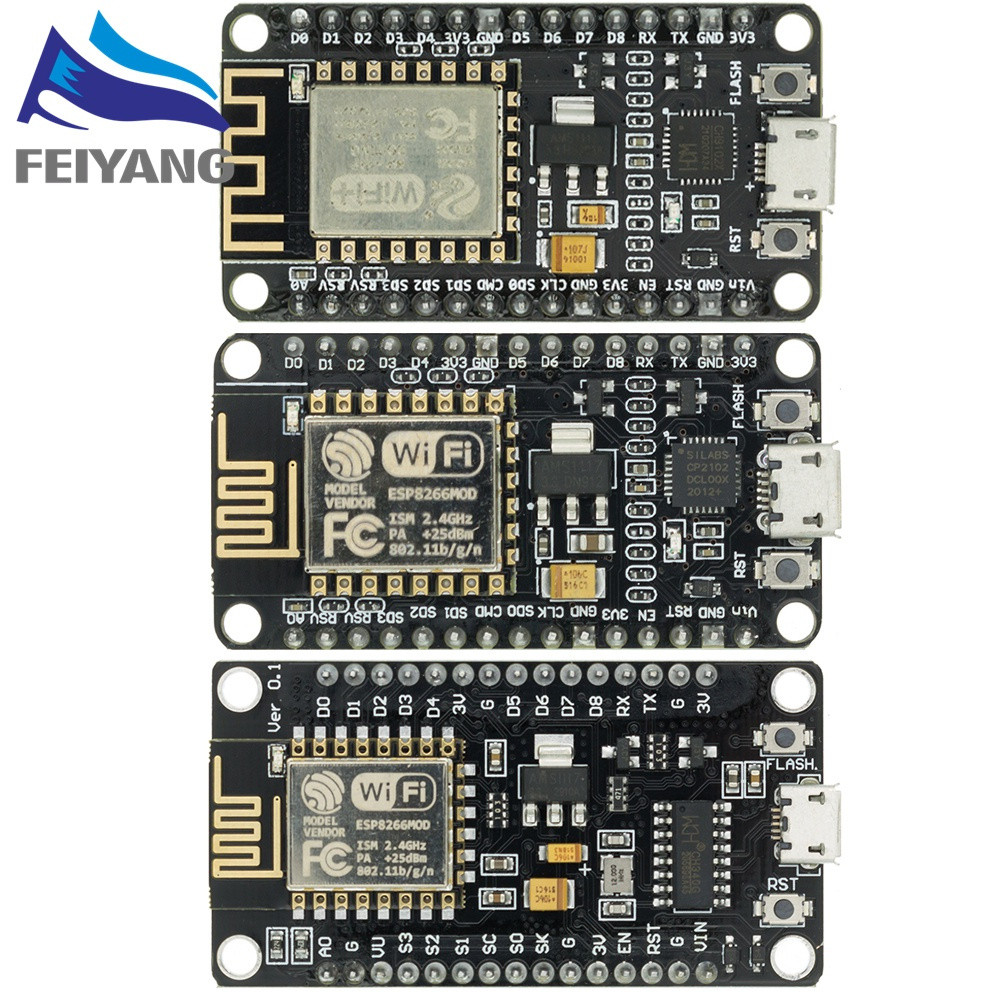 โมดูล WIFI ไร้สาย CH340/CP2102/CH9102X NodeMcu V3 V2 Lua ESP8266 ESP-12E พร้อมเสาอากาศ PCB