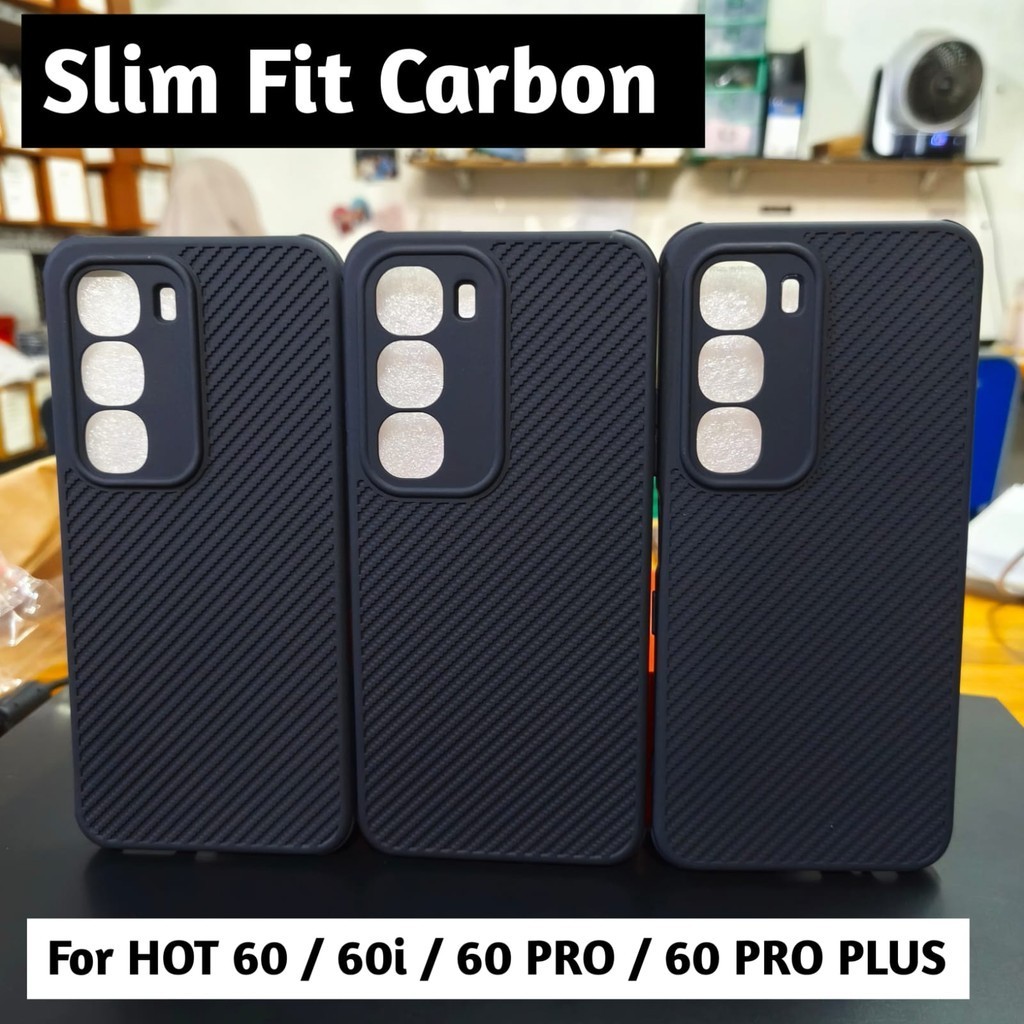 CASE INFINIX HOT 60 60i / 60 PRO / 60 PRO PLUS CASE CARBON SOFT CRACK SLIM FIT CASE ANTI HEAT
