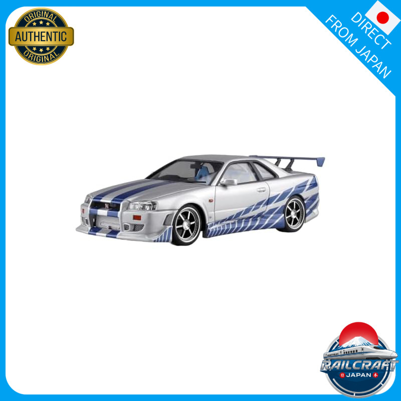 Aoshima Movie Mechanic No.WS-02 1/24 Wild Speed R34 Skyline GT-R Plastic Model