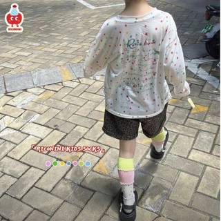 [RICONINI] ถุงเท้าครีบอนินี่สำหรับเด็ก ทำจากผ้าฝ้าย ระบายอากาศได้ดีและน่ารักเหมือนการ์ตูน