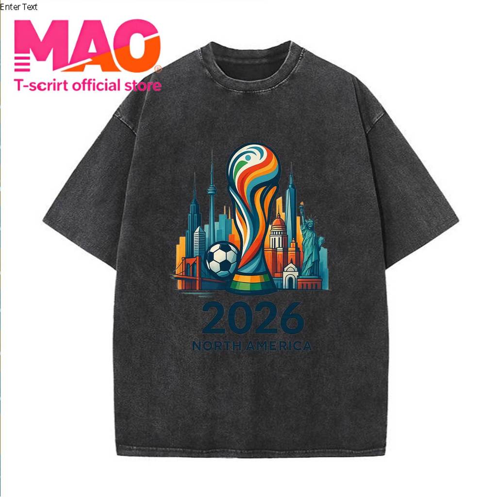 COD✅ (จัดส่งในกรุงเทพฯ) MAO Shop ❗️เสื้อยืดแฟนบอล World Cup 2026 สไตล์เกาหลี ทรงหลวม แฟชั่น ผ้าสวมเก่า SX03
