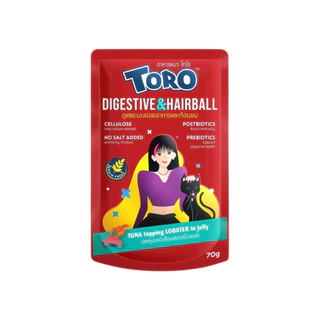 Toro โตโร่ อาหารเปียกแมว สูตรเกรนฟรี ผสมพรีไบโอติคและวิตามิน สำหรับแมวทุกวัย เปียกแมว ซอง 70g