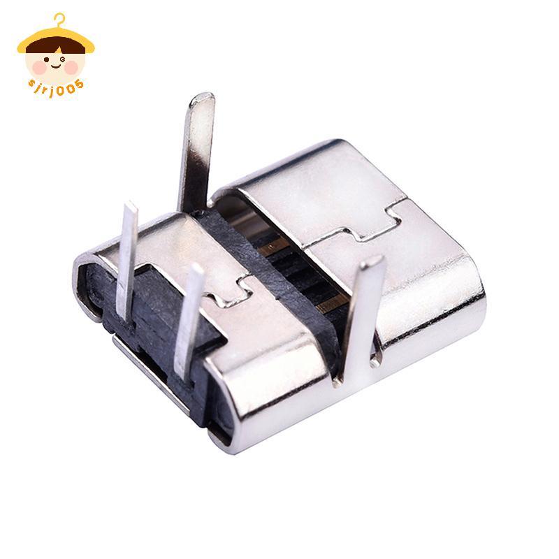 〔8C05〕 10x Micro Usb 2Pin 90 องศา B ประเภทตัวเชื่อมต่อหญิงสําหรับขั้วต่อโทรศัพท์มือถือ 8C〕