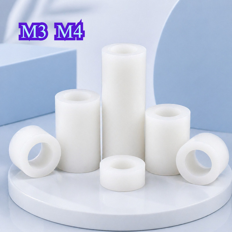 คอลัมน์แยก ABS สีขาว, คอลัมน์แยกฉนวน, คอลัมน์แผ่นพลาสติก 3mm4mm ผ่านคอลัมน์ปลอกไนลอน [WY]