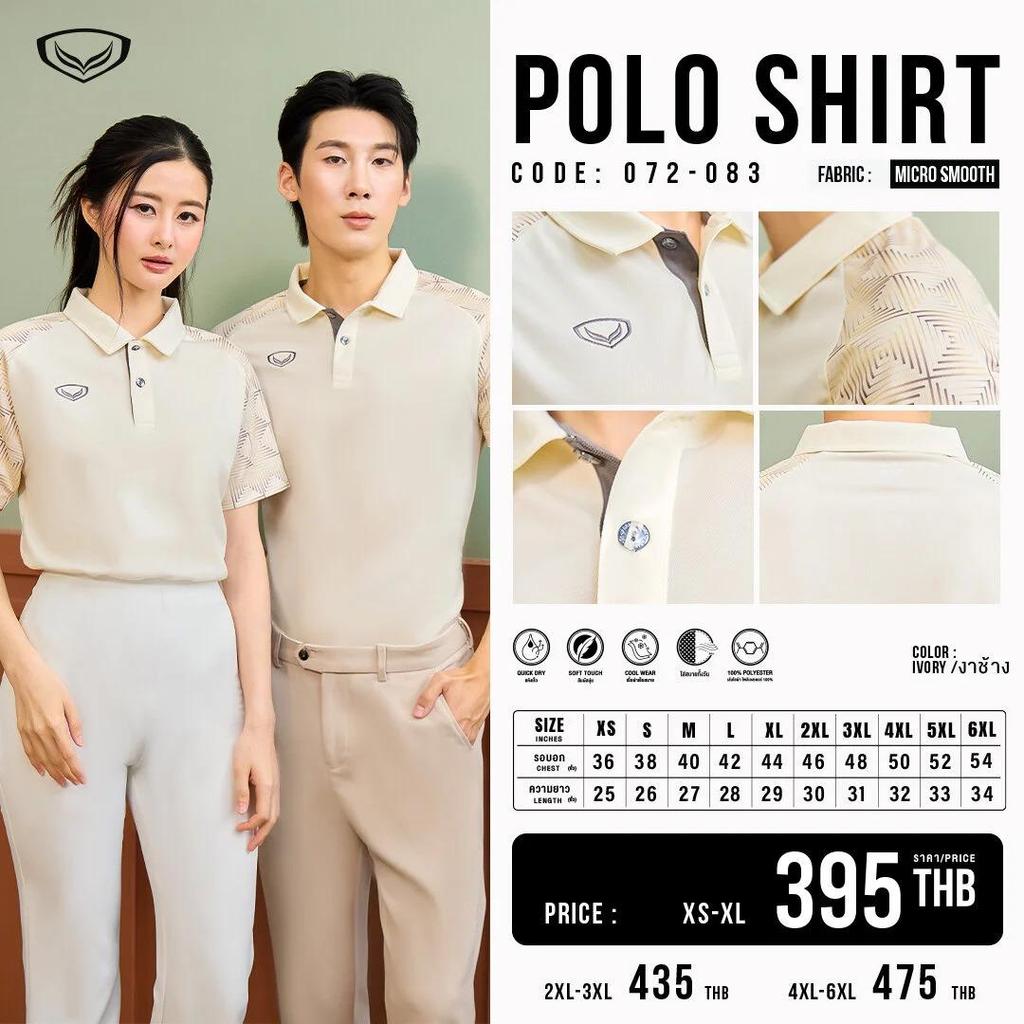 GRAND SPORT เสื้อคอปกไหล่สโลปพิมพ์ลายแขน รหัส : 072083