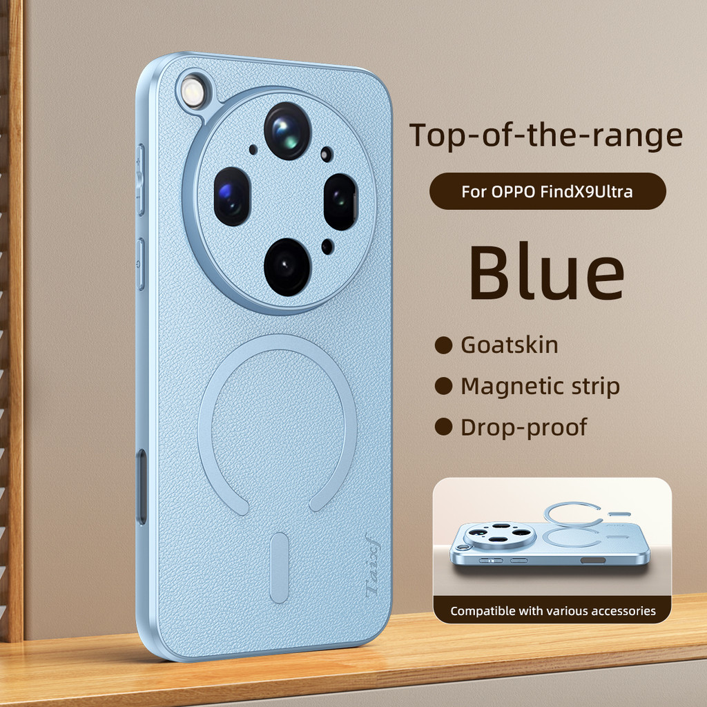 ปลอกสําหรับOppoค้นหาX9 Ultra FindX9 Ultra X9Ultra 5GหรูหราGoatskinผิวหนังเคสโทรศัพท์ไร้สายชาร์จกันกระแทกป้องกันกลับปกแข็ง