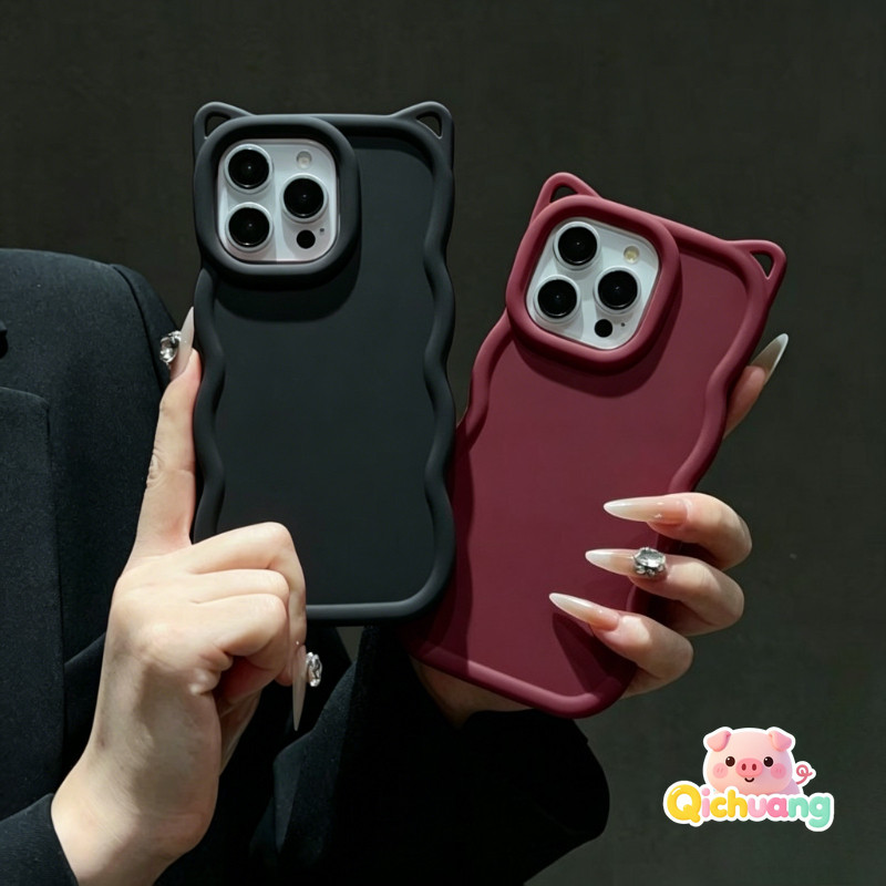 น่ารัก 3D หูแมว Matte สําหรับ Vivo T4X T4 T3X T3 Lite T2X T2 Pro Y95 Y93 Y91 Y91C Y12 Y12A Y12S Y11 