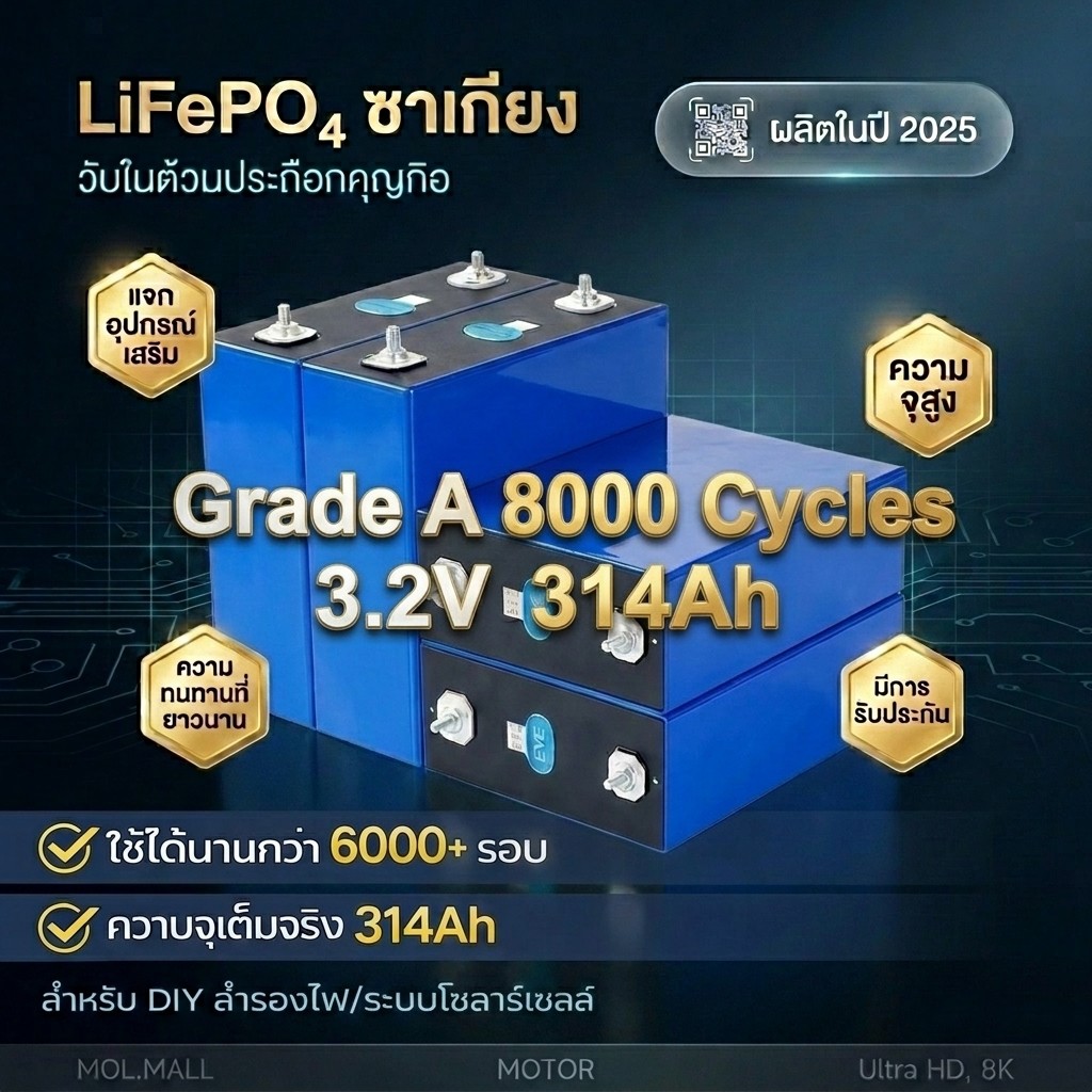 CATL 314Ah LiFePo4 แบตเตอรี่ลิเธียมฟอสเฟตใหม่ 3.2V 314AH แบตลิเธี่ยม lifepo4 battery 24v แบตเตอรี่ ล