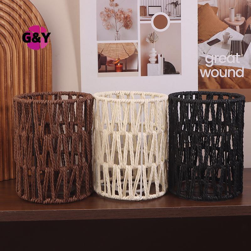 G&Y โคมไฟหวาย 11.5x14.5 ซม. โคมไฟจี้ Shade สไตล์โบฮีเมียน Handทอโคมไฟ Home Cafe โรงแรมโคมไฟเพดานฝาคร