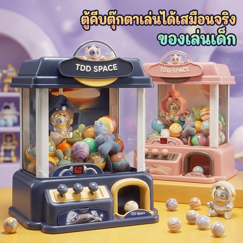 Claw Machine ตุ๊กตาอาเขตของเล่นเด็ก Interactive Grabber Light Sound Dual Power กล่องของขวัญ