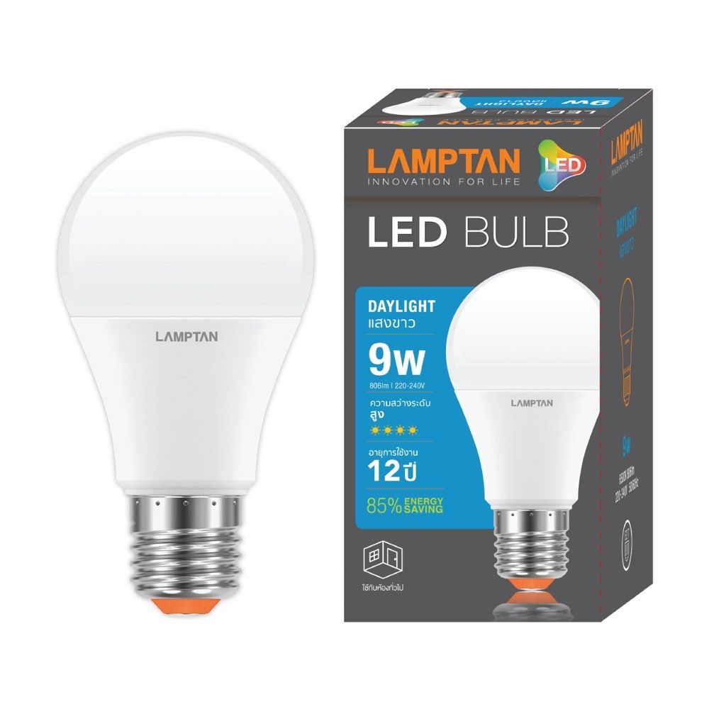 [สินค้าส่งด่วน]  LAMPTAN LED บับ 9วัตต์ แสงขาว LAMPTAN LED BULB 9W DAYLIGHT