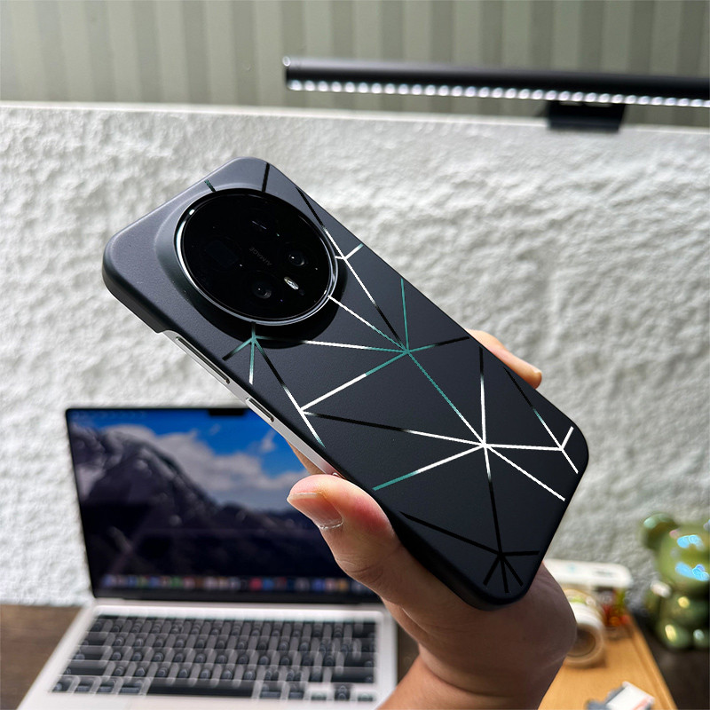 Geometric LinesThin Skin Feeling Frosted Half Cover PC กันกระแทกเคสโทรศัพท์สําหรับ Honor Magic 8 Pro