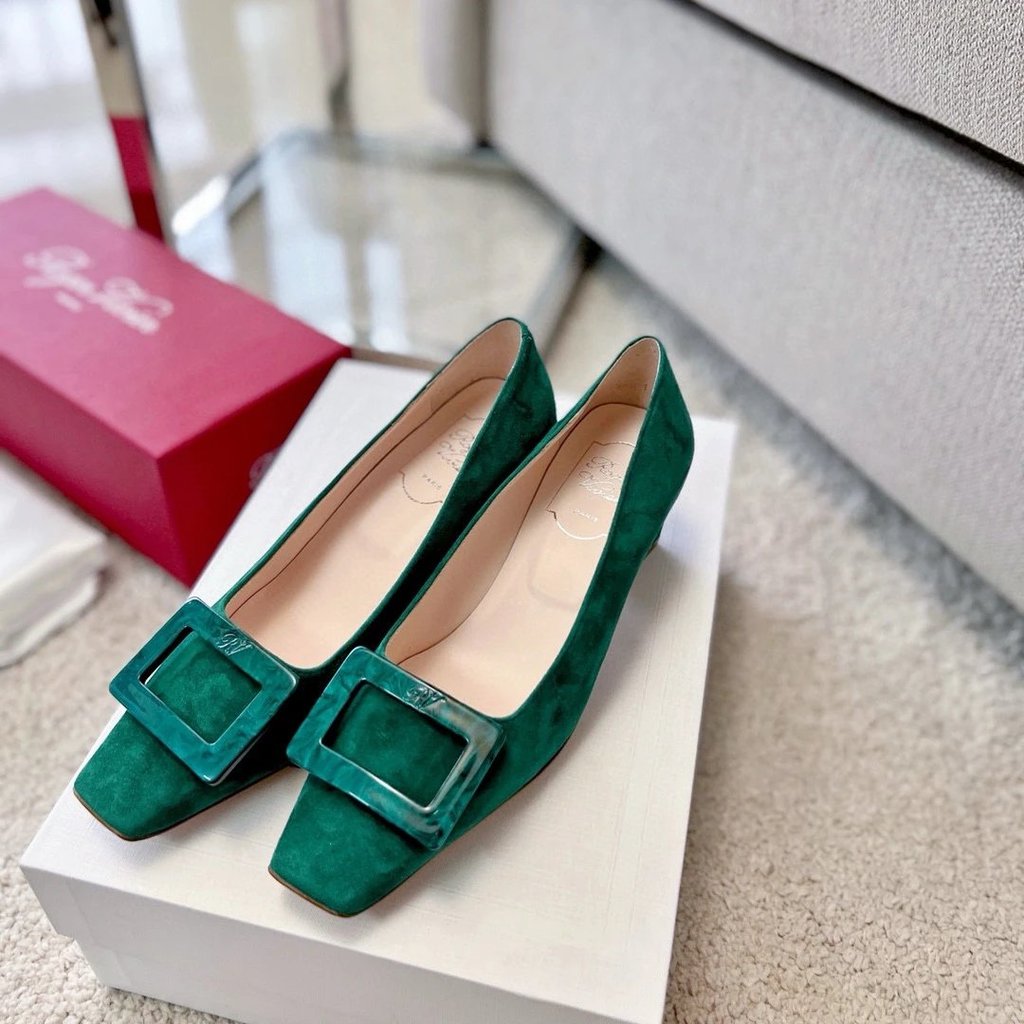 2025.1.31-4.5cm Heel R Home Classic Belle Cloud Pattern Fritillary Tortoiseshell Buckle Square Heel 