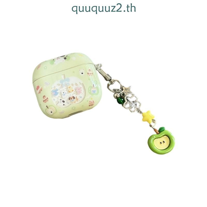 Quu Artistic Fruit Pattern Case Protectors การก่อสร้างทนต่อแรงกระแทกสําหรับ AirPod4
