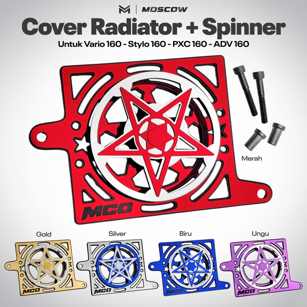 3 มม.THICK ACRYLIC STAR SPINNER RADIATOR COVER SPINNER MIRROR RADIATOR COVER VARIO 160 ABS CBS ADV 160 PCX 160 STYLO 160 2025 รุ่น TWO TONE ปรับฝาครอบด้านหลังอัตโนมัติ (PNP)