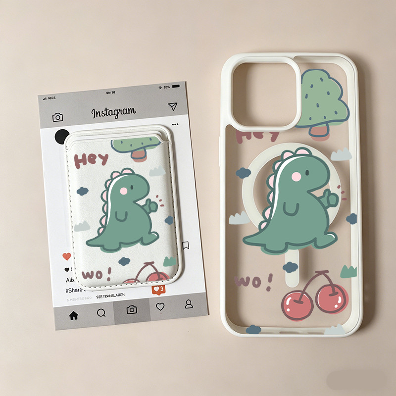 New Forest Dinosaur magsafe magnetic card holder เคสโทรศัพท์ 2-in-1 เหมาะสําหรับ iPhone 17 Promax