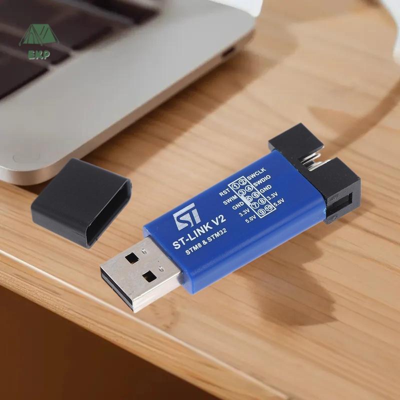 [EKP] 1/2/3 ชิ้น ST LINK V2 LINK STLINK STM8 STM32 จําลองดาวน์โหลดโปรแกรมเมอร์ W ฝาครอบสาย Downloade
