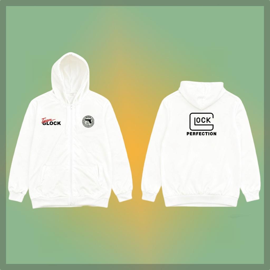 เสื้อฮู้ดซิปพิมพ์ลายกราฟิก Team Glock ขนาด M-3XL