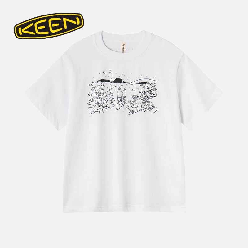 KEEN Us4 OC/RP DRIFT ISLAND TEE ผู้ชายและผู้หญิงกลางแจ้งสบายๆรอบคอแขนสั้นเสื้อยืด Plus ขนาดเสื้อผู้ช
