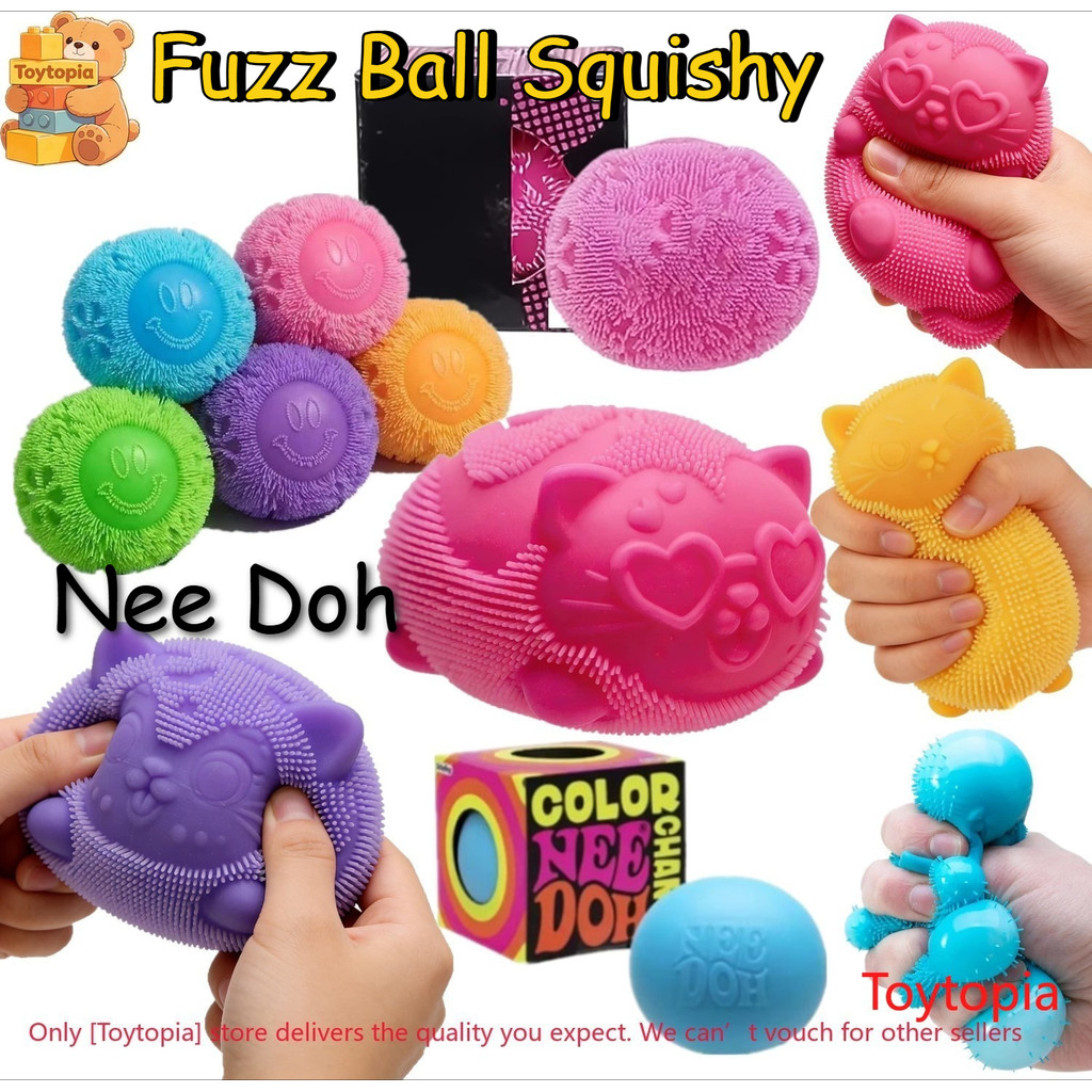 Nee Doh Fuzz Ball Squishy Stress Ball ช้า Rising Memory Foam Fidget Squishy Nee Doh Fuzz Balls ผู้ใหญ่ความวิตกกังวลความเครียดบรรเทาของเล่น