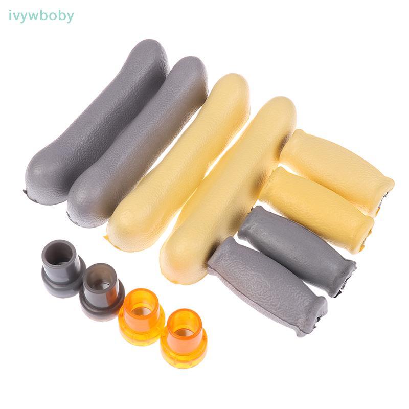 [IVY] 6 ชิ้น/เซ็ต Axillary Crutch อุปกรณ์เสริมชุดแผ่นเปลี่ยนยางกันลื่นเบาะใต้วงแขนอุปกรณ์เสริมแผ่นรอ