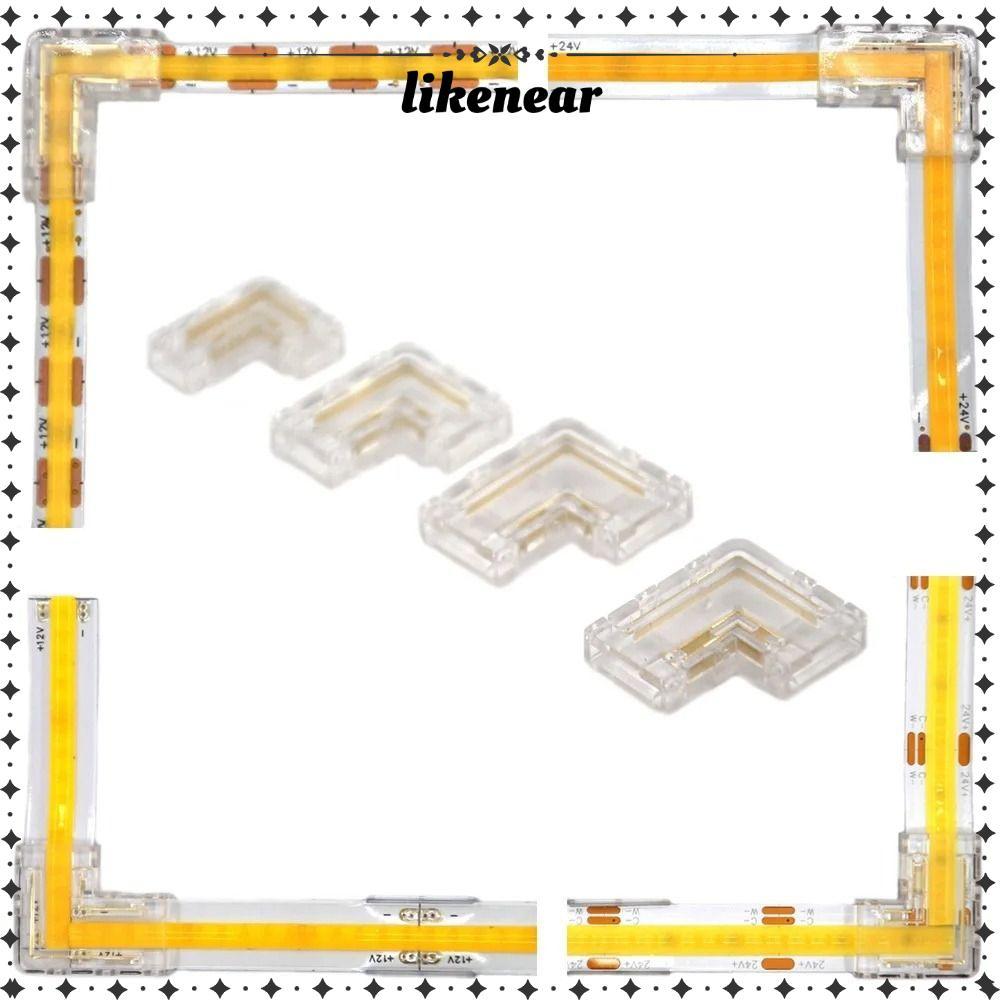 LIKENEAR COB LED Connectors, 5/8/10 มม.Solderless 90 องศา L รูปร่างตัวเชื่อมต่อ, Quick Connect L รูป
