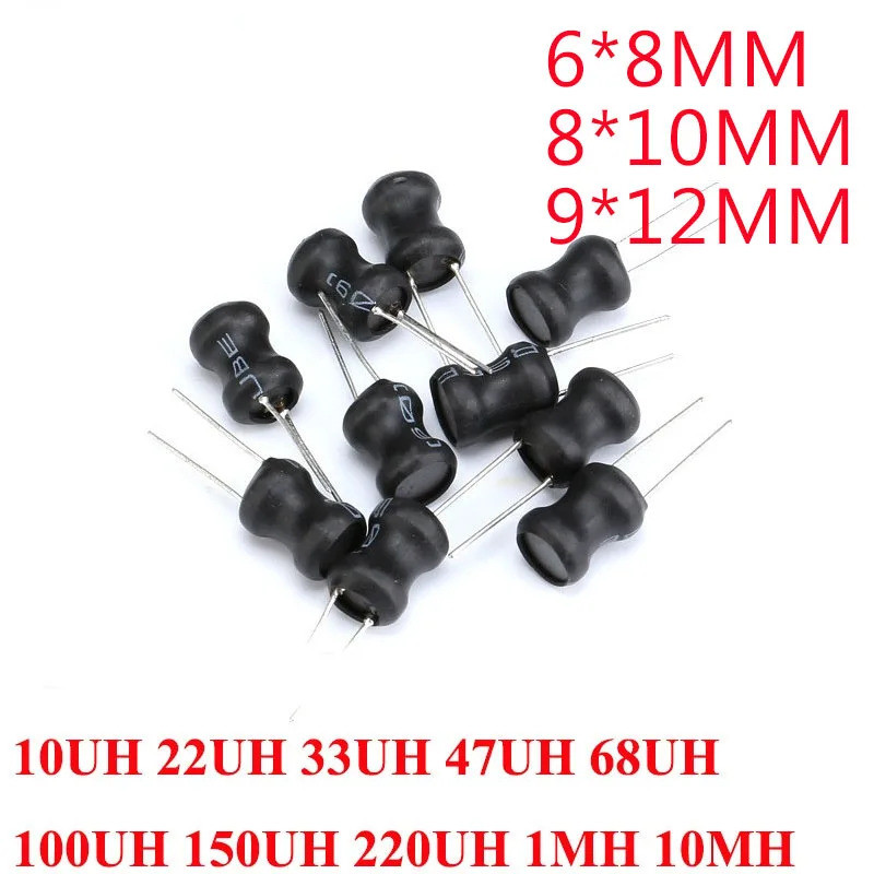 10pcs I-Shape Power Inductor เหนี่ยวนําขดลวดทองแดง 6*8 มม.8*10 มม.9*12 มม.10/33/47/68/100/150/220/33