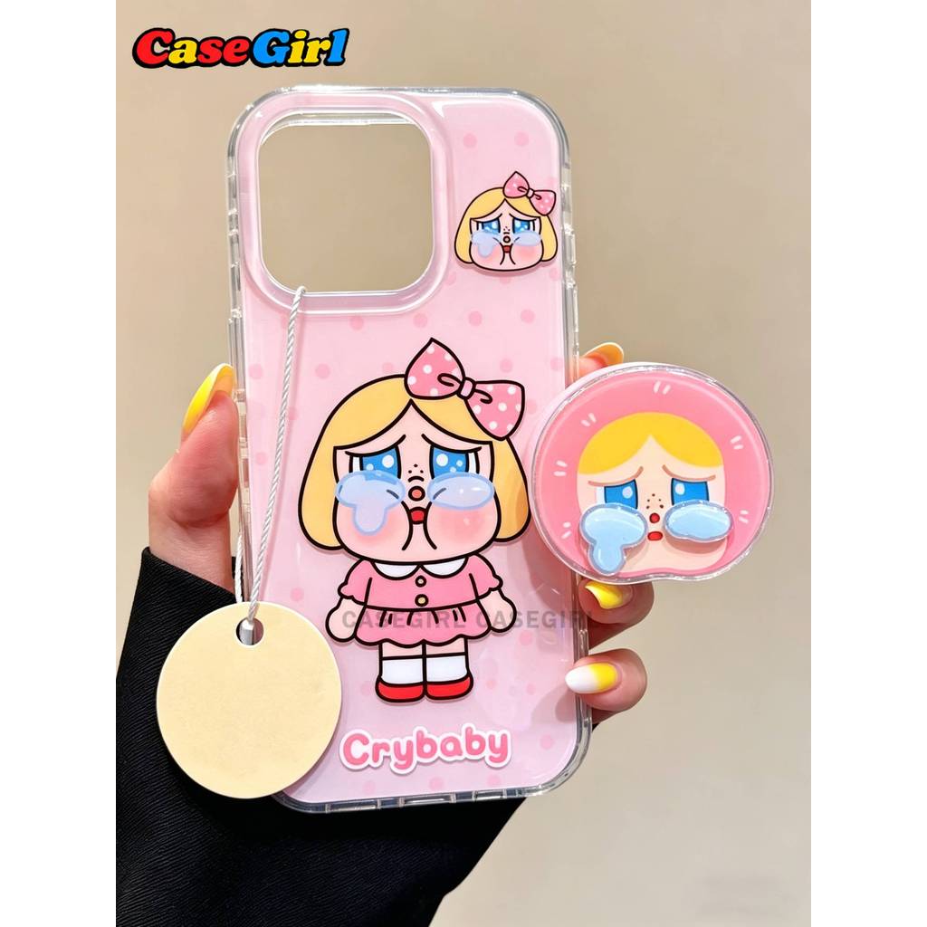 สำหรับ OPPO Reno 15 15 Pro 14 14F 13 13F 12 12F 11 11F 10 8T 6 6Z 5 5F 5Z เคส Crybaby ลายตัวละครสีชมพูน่ารัก พร้อมขาตั้ง