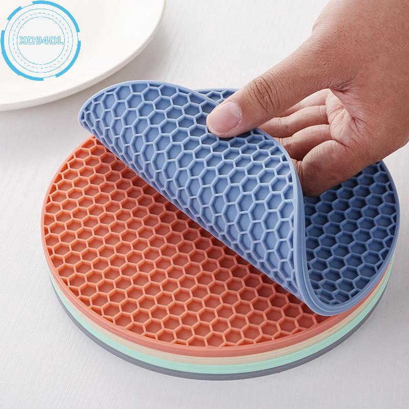 Xo94ol 1PC ซิลิโคน Anti Scalding MAT หม้อ Ra ครัวเรือนครัวเคาน์เตอร์ป้องกันทนความร้อน Anti Slip วงกลมซิลิโคน TH