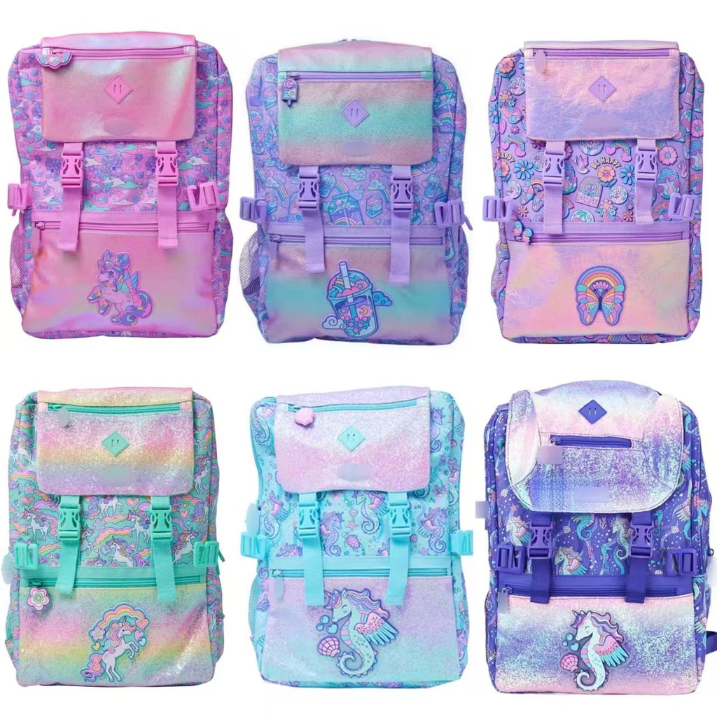 Australian Double Buckle Messenger กระเป๋านักเรียนเด็กความจุขนาดใหญ่ Messenger กระเป๋านักเรียนนักเรียนชั้นประถมศึกษากระเป๋าเป้สะพายหลัง