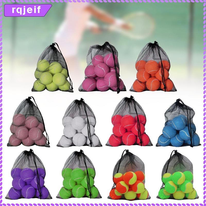 [rqjeif] ลูกฝึกเทนนิส 12 แพ็ค 6.4 ซม. ยาง Felt Professional Practice Balls พร้อมกระเป๋าเก็บกีฬาสําหรับออกกําลังกาย