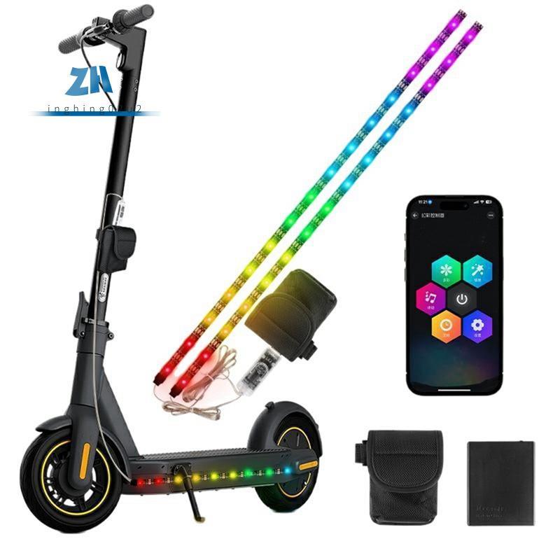 ไฟ Led Strip RGB บลูทูธสําหรับสกู๊ตเตอร์จักรยานไฟเตือนความปลอดภัย, APP ควบคุมสกู๊ตเตอร์จักรยาน Ambient โคมไฟ