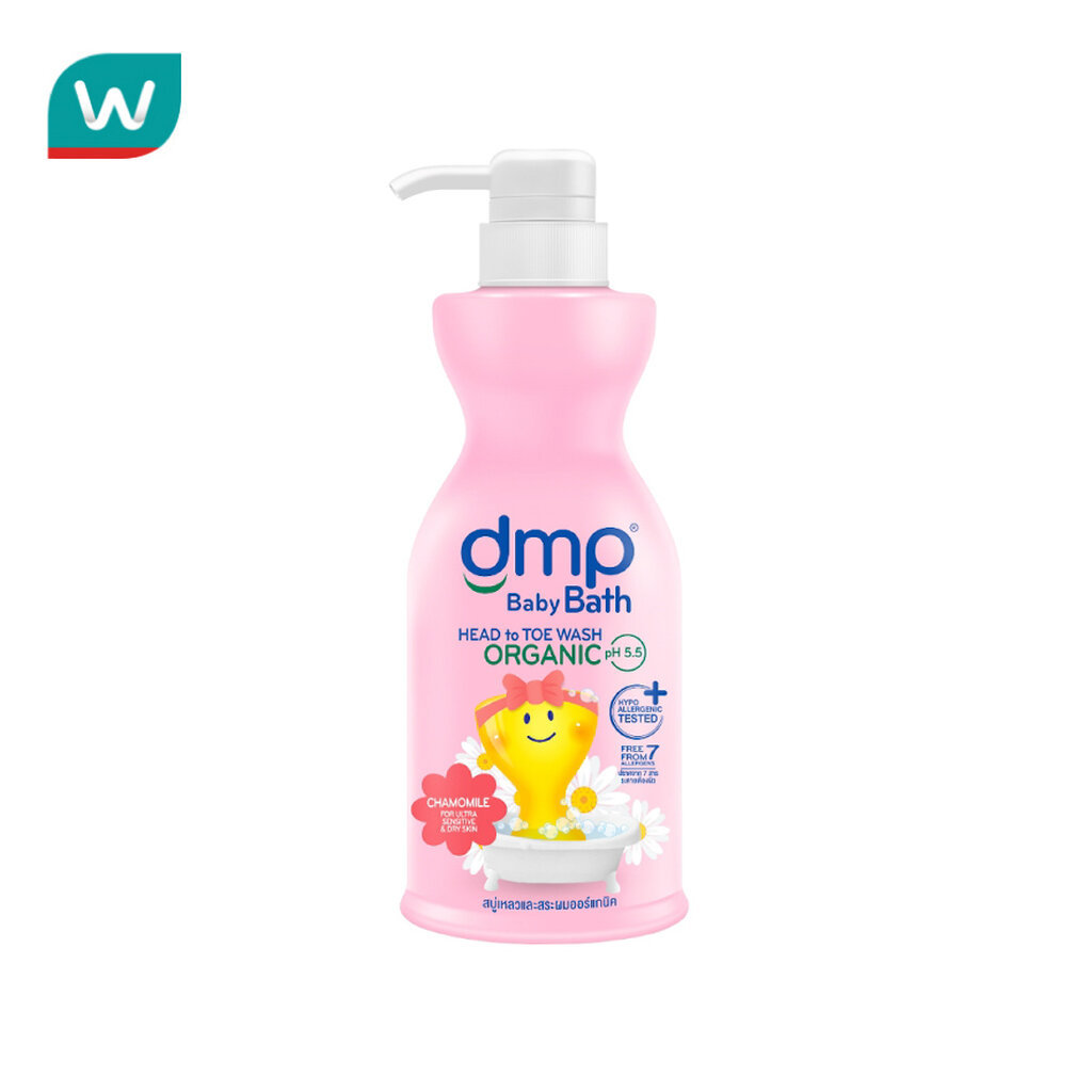 DMP ดีเอ็มพี เบบี้ บาธ โรสฮิป คาโมมายล์ ออร์แกนิค PH 5.5 450 มล.+ถุงเติม 250 มล.