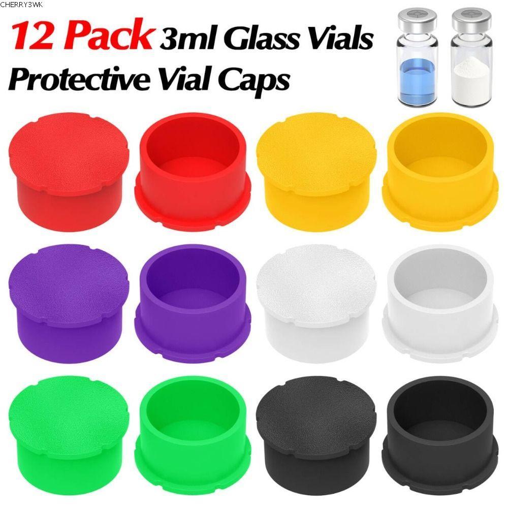 19VJKEPSHOP 12 ชิ้น/แพ็คฝาปิดกันฝุ่น,ปลั๊กกันฝุ่นแก้ว Vials ป้องกัน Vial Caps,รั่วฟรีซีล Stopper ฝาครอบขวดป้องกันการรั่ว